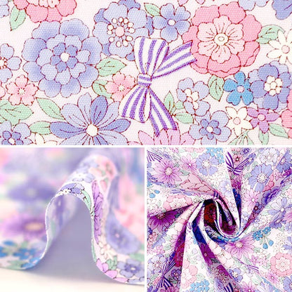 [From quantity 5] Fabric "Broad Small Flower Pattern Purple AP4187-8D" Cosmotex style