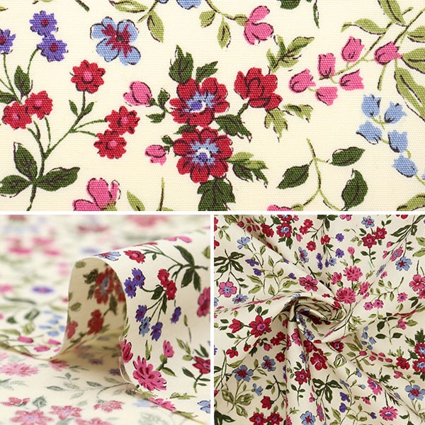 [De la cantidad 5] Fabric "Broadprint Floral Rosa Rosa KTS2568-A" Algodón Kobayashi Algodón Kobayashi Kobayashi Fibra