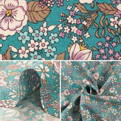 [From quantity 5] Fabric "Broad small flower pattern light blue KTS6097-B" COTTON KOBAYASHI