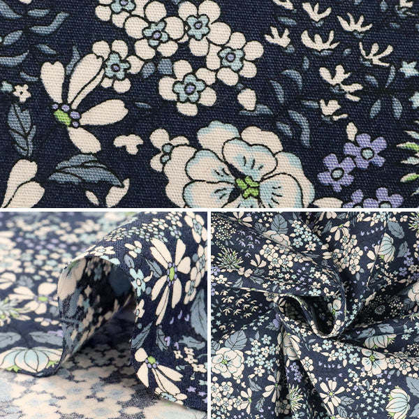 [De la quantité 5] tissu "large petit motif floral marine kts6097-d" coton kobayashi cotton kobayashi kobayashi fibre