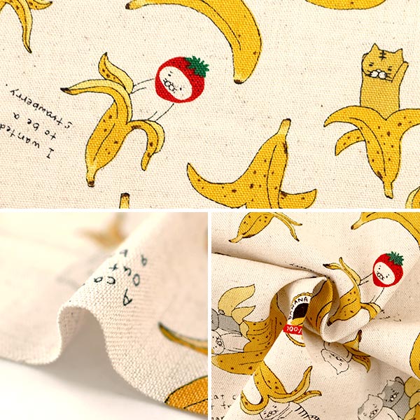 [De la cantidad 5] Fabric "Cotton Hee Canvas Bannan Cat Generation KTS6496-A" Algodón Kobayashi Algodón Kobayashi Kobayashi.