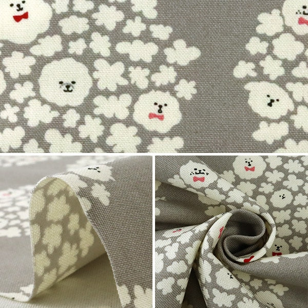 [De la cantidad 5] Fabric "Décimo lienzo Popcorn Dog Grey KTS6615-A" Cotton Kobayashi Algodón Kobayashi Kobayashi.