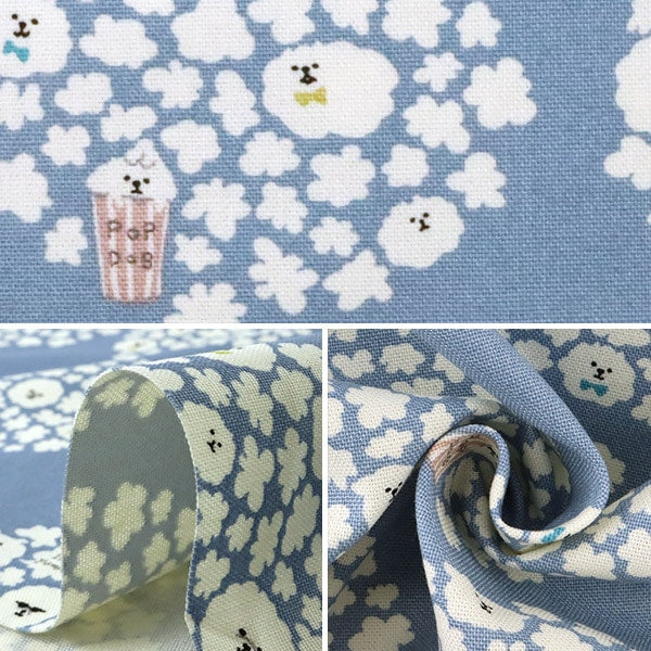 [Aus Quantität 5] Stoff "10. Leinwand Popcorn Hund Saxophon KTS6615-B" Cotton Kobayashi Cotton Kobayashi Kobayashi.