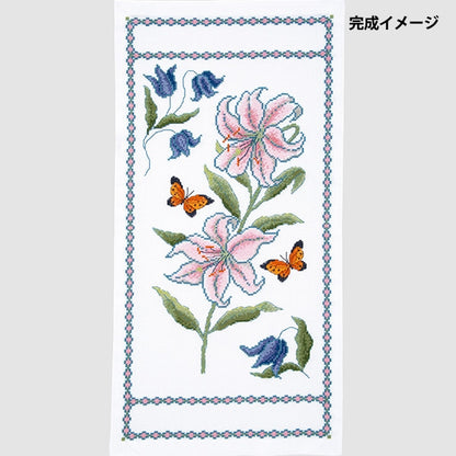 Kit di ricamo "Onoe Megumi Table Center Casablanca e Butterfly 1201" Olympus Olim Pass