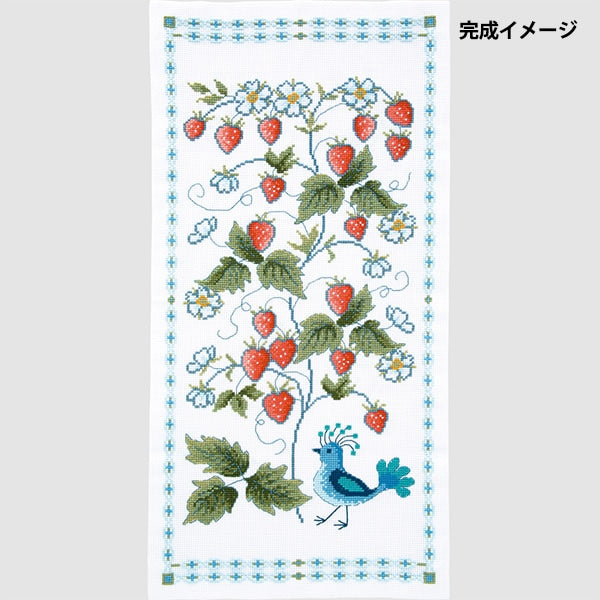 طقم تطريز "Megumi Onoe Table Center Wild Strawberry and Bird 1203" Olympus