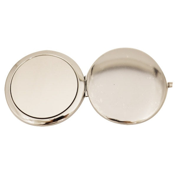 Handicraft bracket "Compact mirror round flat plate silver 10-3040"