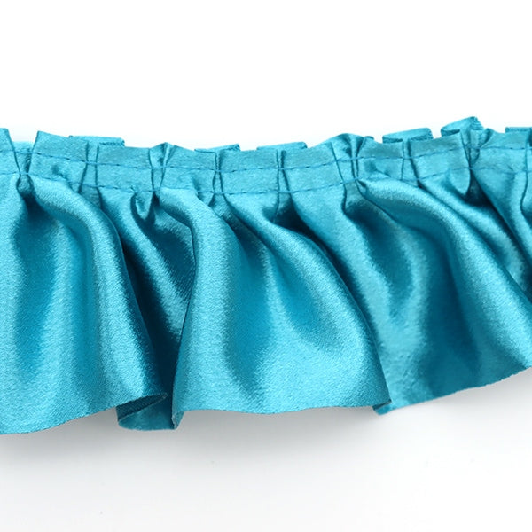 [From quantity 5] frillsRibbonTape "Saten Box Frill Width about 6.5cm 77 Color Turquoise 650BF-77"