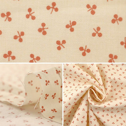 [From quantity 5] Fabric "Antiviral function fiber Cleanse® (Clenze®) Scare Print Clover Pattern Kinari x Red Zes10313-A "