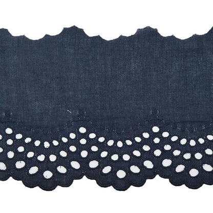 [From quantity 5] RaceRibbonTape "Cotton lace wide indigo T23417-18"