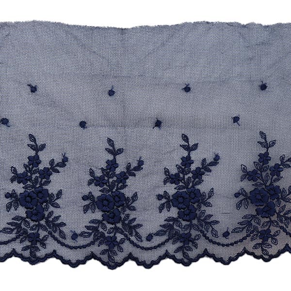 [From quantity 5] RaceRibbonTape "Tulle lace wide indigo T24051-17"