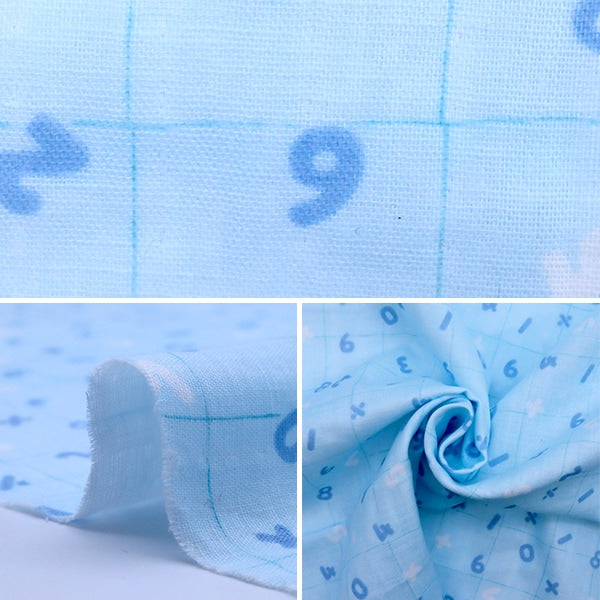 [来自数量5]织物“ W Gauze Homy Collection数字轻血X Blue GH10323S-C”