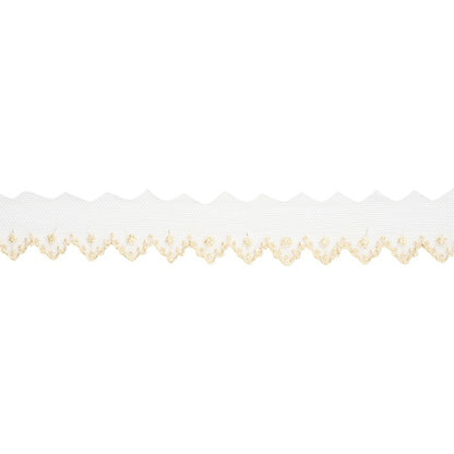 [De quantité 5] ruban de dentelle rubon "en dentelle en tulle métallique 62418K 00 Couleur" Mokuba Wood Horse