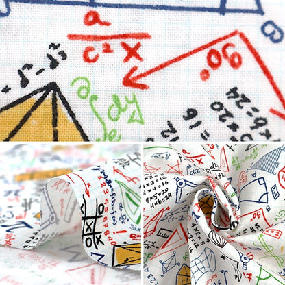 [Aus Quantität 5] Stoff "Tintenstrahldruck Mathematik C8230-White" USA Baumwolle