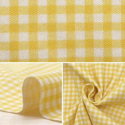 [Aus Menge 5] Stoff "Smooth Gingham Check Yellow KTS6740-C" COTTON KOBAYASHI