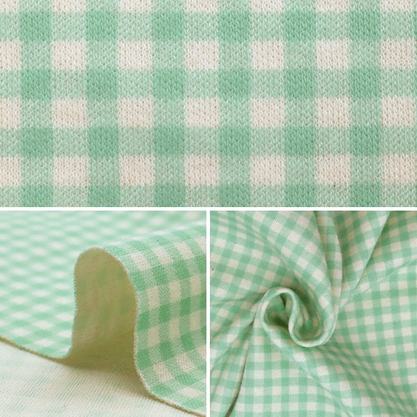 [From quantity 5] Fabric "Smooth Gingham Check Green KTS6740-D" COTTON KOBAYASHI