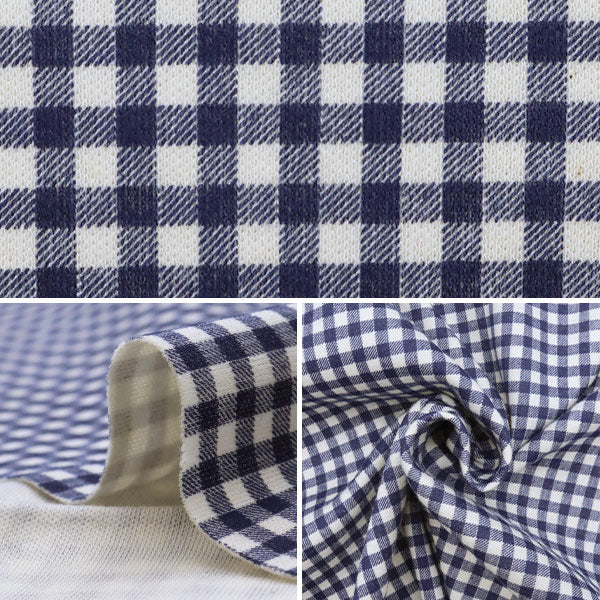 [Из количества 5] Ткань «Гладкая проверка Gingham Navy KTS6740-F» хлопковое кобаяши хлопок Kobayashi Kobayashi.