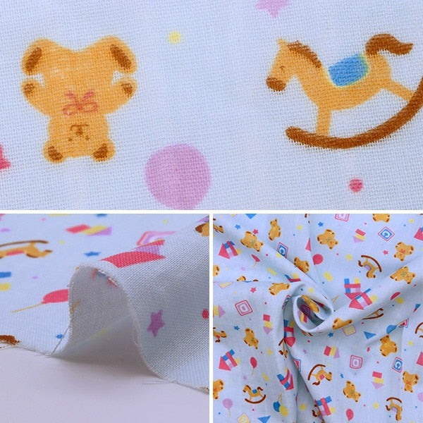 [From quantity 5] Fabric "Yawara Double Gauze Favorite Baby Toy Blue OKBF-35"