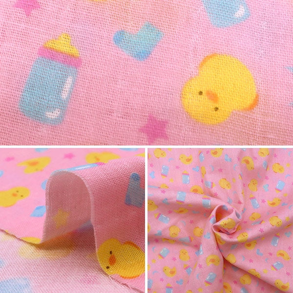 [Aus Menge 5] Stoff "Yawara Double Gaze Lieblingsbaby Chick Pink OKBF-37"