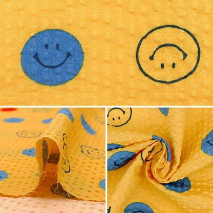 [De la quantité 5] tissu "Ripple Smiley Face (visage souriant) Smimir jaune multimileux-01"