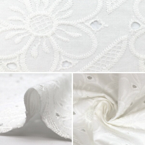 [From quantity 5] Fabric "Cotton All Over Race White BEI-30009"