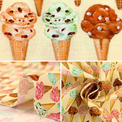 [From quantity 5] Fabric "Inkjet print ice cream 19829-85" USA cotton