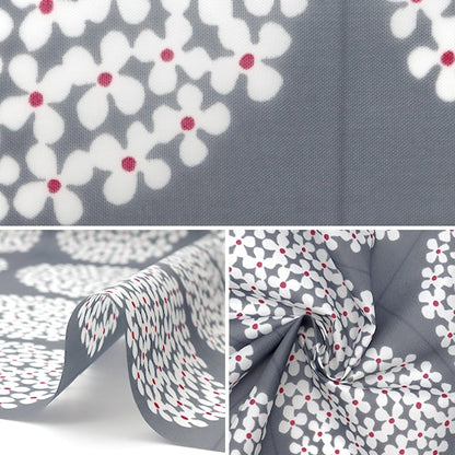 [From quantity 5] Fabric "nylonTaffeta Hydrangea gray Up5768-C Ukoyoko COTTON KOBAYASHI