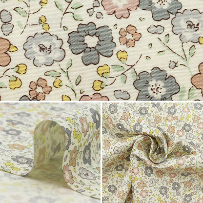 [De la quantité 5] tissu "large petit motif floral gris kts6746-f" coton kobayashi cotton kobayashi kobayashi fibre