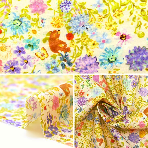 [From quantity 5] Fabric "60 Loan Digital Print Yukiemon Flower DP-4400-4B"