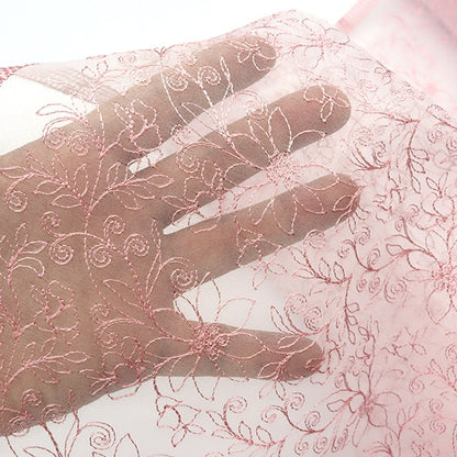 [From quantity 5] Fabric "Organdy AO Lace Salmon Pink E95121-2"