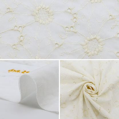 [From quantity 5] Fabric "cottonLawnEmbroidery both ears kalap-off white TM-8805-A]