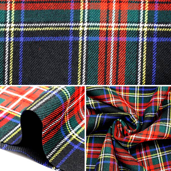 [De la cantidad 5] Fabric "T/r Cepilado Check Tartan Check Navy X Red TRC8000-05"