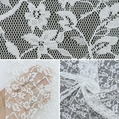 [From quantity 5] Fabric "Russell Lace Off White 14827-2"