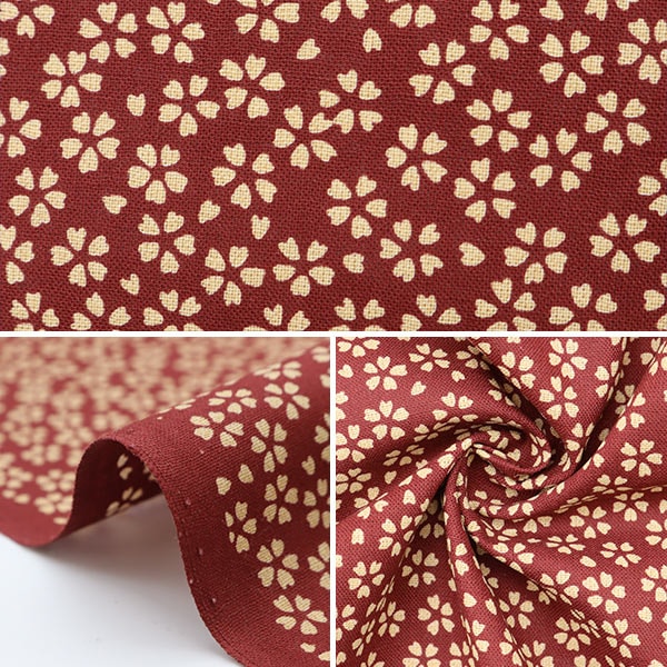 [From quantity 5] Fabric 『Sheeting Japanese pattern cherry blossoms dark blue 88222-1-5]