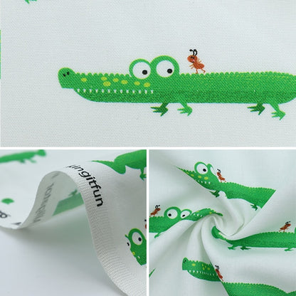 [From quantity 5] Fabric "USA cotton small crocodile DC10196-WHITE"