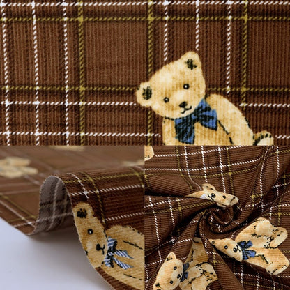 [From quantity 5] Fabric "Fine Call Classical Modern Bear Check Brown CMOF-56B"