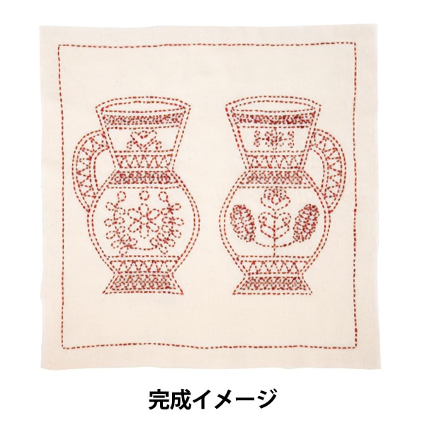 Embroidery kit "Hand-sewn Flower Funa Kit SASHIKO WORLD HUNGARY Leather leasing and life tree wash KSW-011" TULIP Tulip