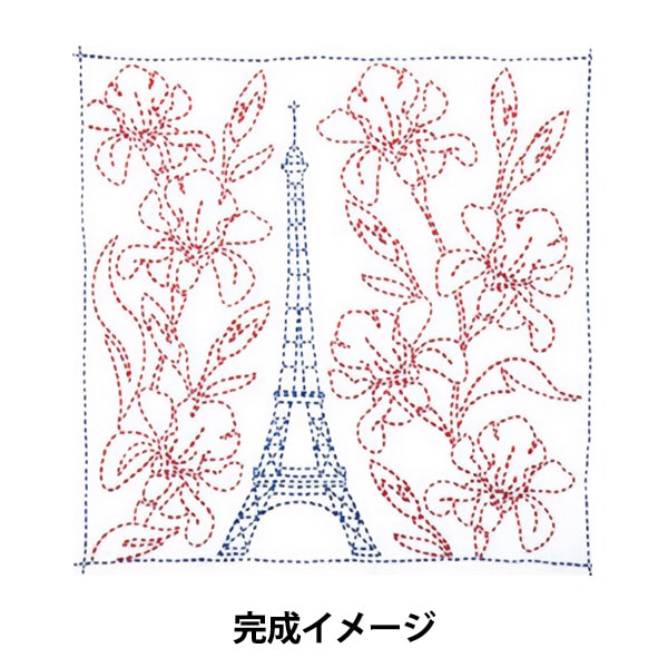 Embroidery kit "Hand-sewn Flower Fukin Kit SASHIKO WORLD France Tower and Iris KSW-017" TULIP Tulip