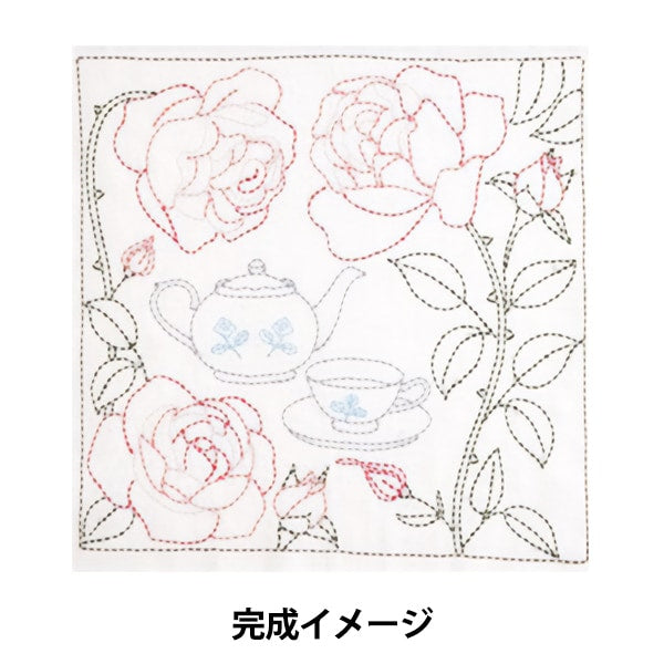 Stickerei Kit "Handsewn Flower Fukin Kit Sashiko World England Tea Time KSW-025" Tulip Tulip