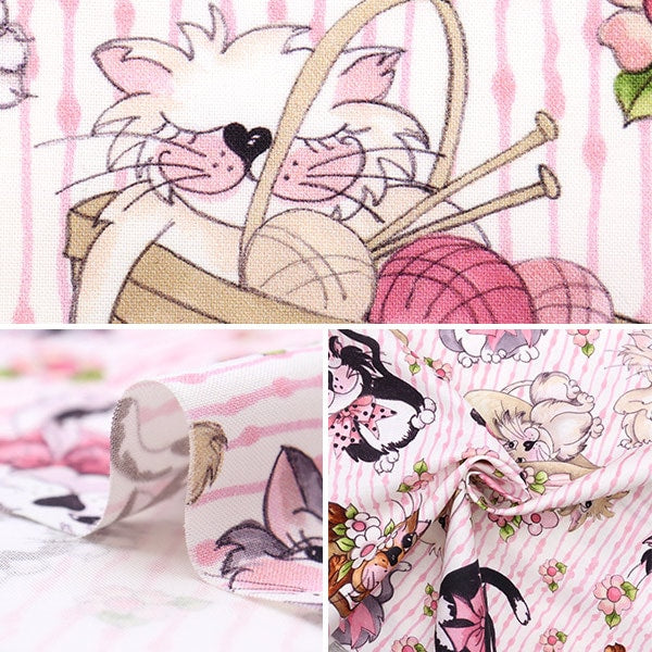 [De la quantité 5] Tissu "USA Cotton Loralie Designs Fancy Cats 692-471"