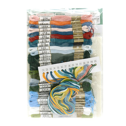 طقم تطريز "المواسم والمناظر الطبيعية اليابانية زهور الزنبق الصيفية وجبال الألب الشمالية 522002" LECIEN Lecien كوزمو كوزمو