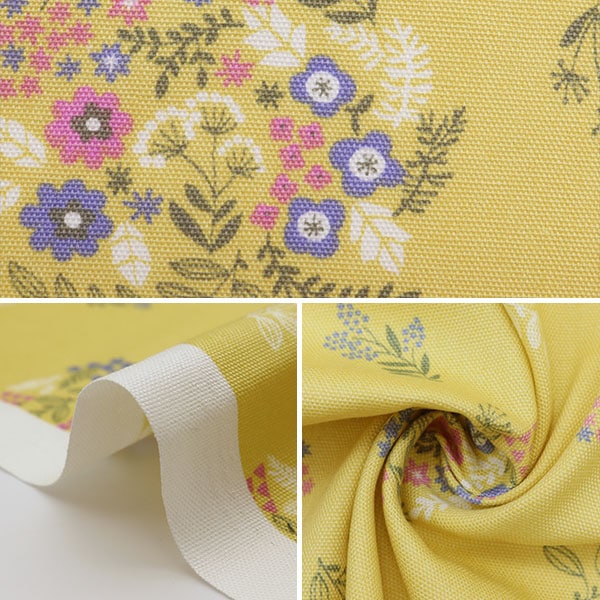 数量5から】 生地 『mOmen-t(モーメント) オックス 花柄 イエロー 142