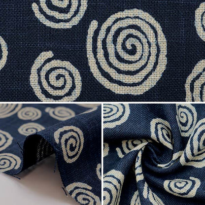 [De la cantidad 5] Fabric "Fabric de algodón Indigo Color Cloud Patrón de remolino KP7090-043A"