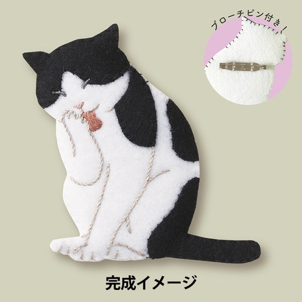 Stickkit "Katze mit Filz- und Stickroochiware NSB-5" Sunfeld