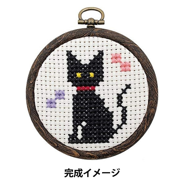 Embroidery kit "Manmaru Frame Cat No.7772" Lecien Lecien COSMO Cosmo