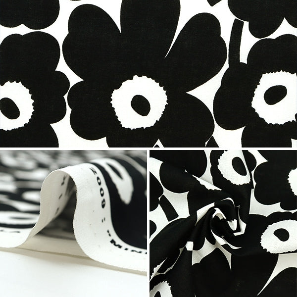 [De la cantidad 5] tela "marimekko mini unico negro 066475-190 (hecho por finlandés)"