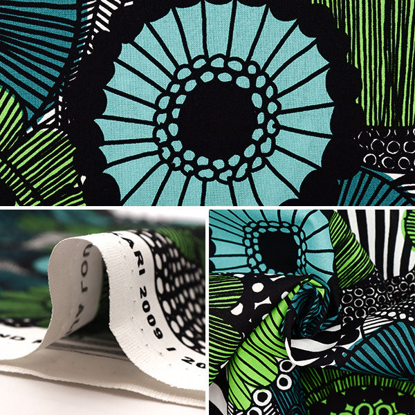 [수량 5에서] 천・원단 "Marimekko Pietnie SIL TORAPTAL HA GREEN 067914-160 (핀란드 제작)"