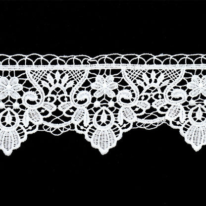 [Aus Menge 5] RasseFarbbandKlebeband "Spitze weiß ca. 6 cm Breite ISY-6-21-174"