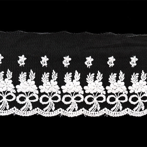 [From quantity 5] RaceRibbonTape "Lace white about 9cm width ISY-6-21-177"