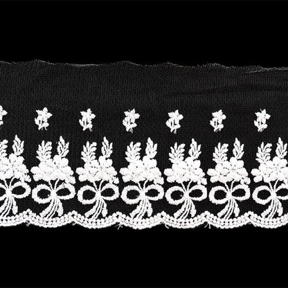[From quantity 5] RaceRibbonTape "Lace white about 9cm width ISY-6-21-177"