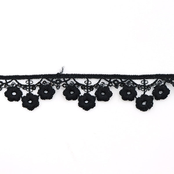 [Aus Menge 5] RasseFarbbandBand "Spitze schwarz um 1,8 cm Breite ISY-6-21-186"